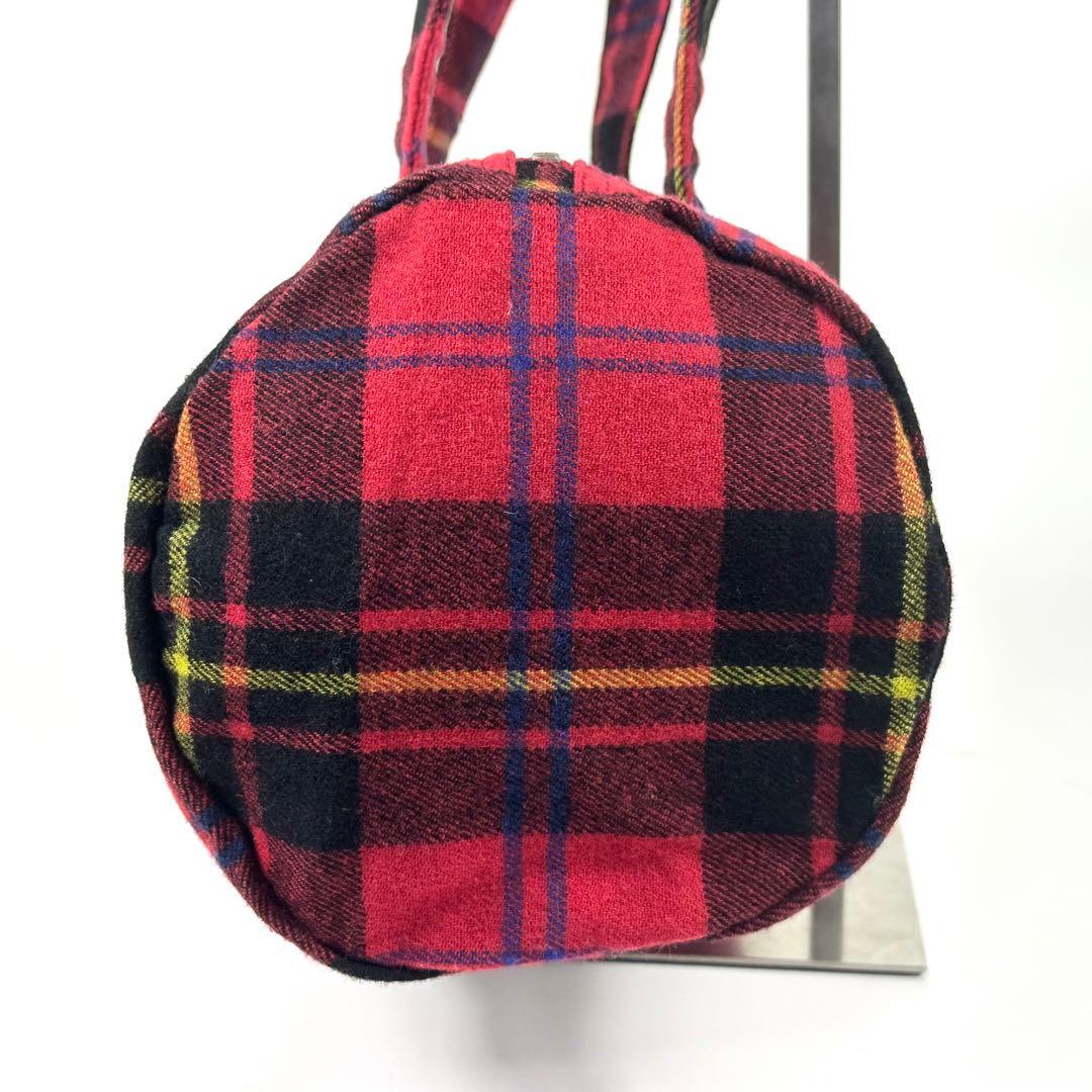 極美品 HEAD PORTER 赤 チェック ミニ ボストンバッグ - メルカリ