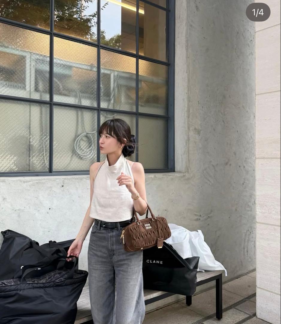 トップス CLANE HALTER HIGH NECK CAMISOLE TOPS