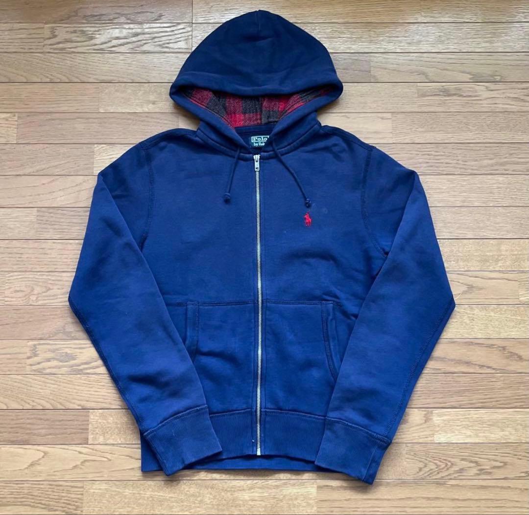 rrさん専用【90s】　ジップアップパーカー　ポニー刺繍　スウェット　紺