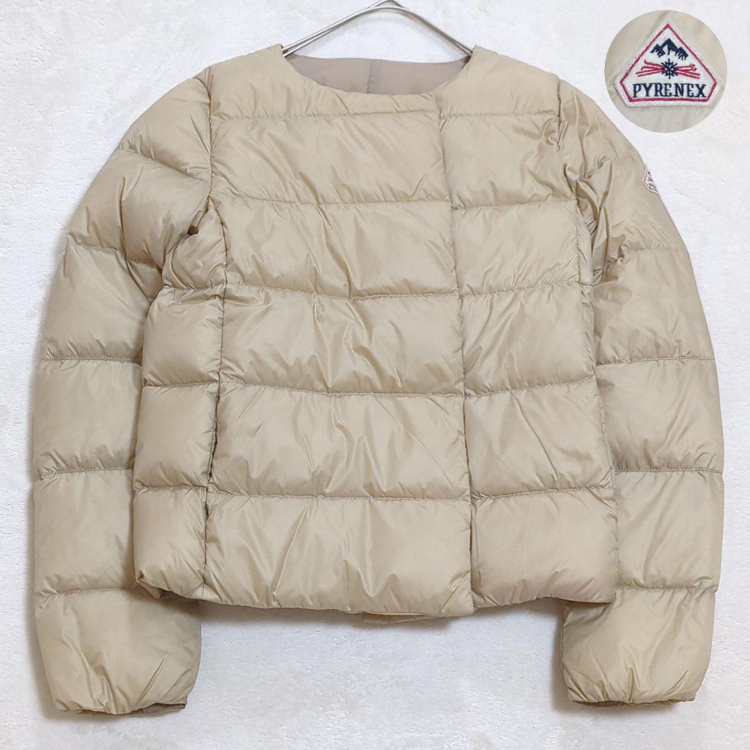 未使用級 ピレネックス カンヌ ベージュ ウルトラライトタフタダウンジャケット