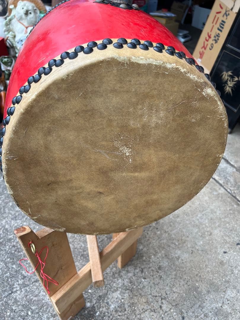 太鼓　台座つき　和太鼓 和太鼓 打楽器 和楽器　① 桶胴太鼓3尺（面90cm、胴高60cm） + やぐら台（キャスター付き