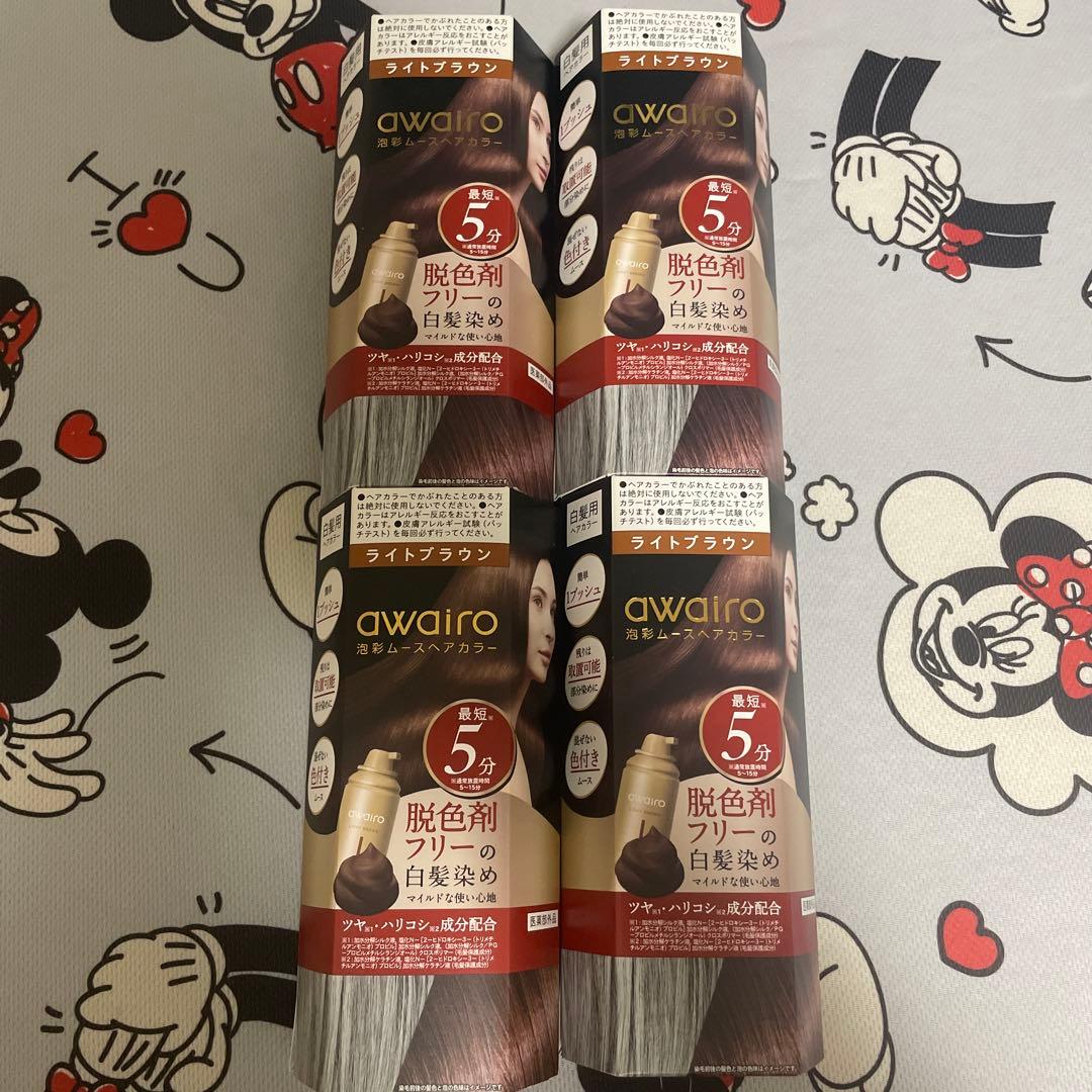 awairo アワイロ　ムースヘアカラー ライトブラウン 4個セット