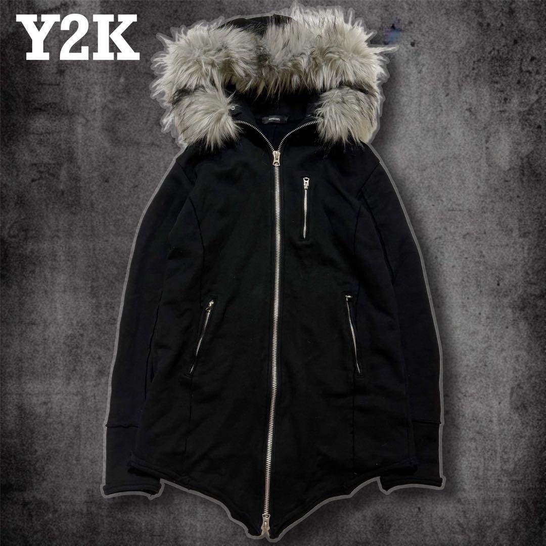 y2k グランジ ファー パーカー ジャケット 地雷系 - メルカリ
