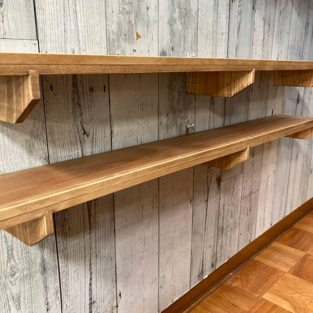 ウォールシェルフ 棚 幅90cm 杉板 - メルカリ
