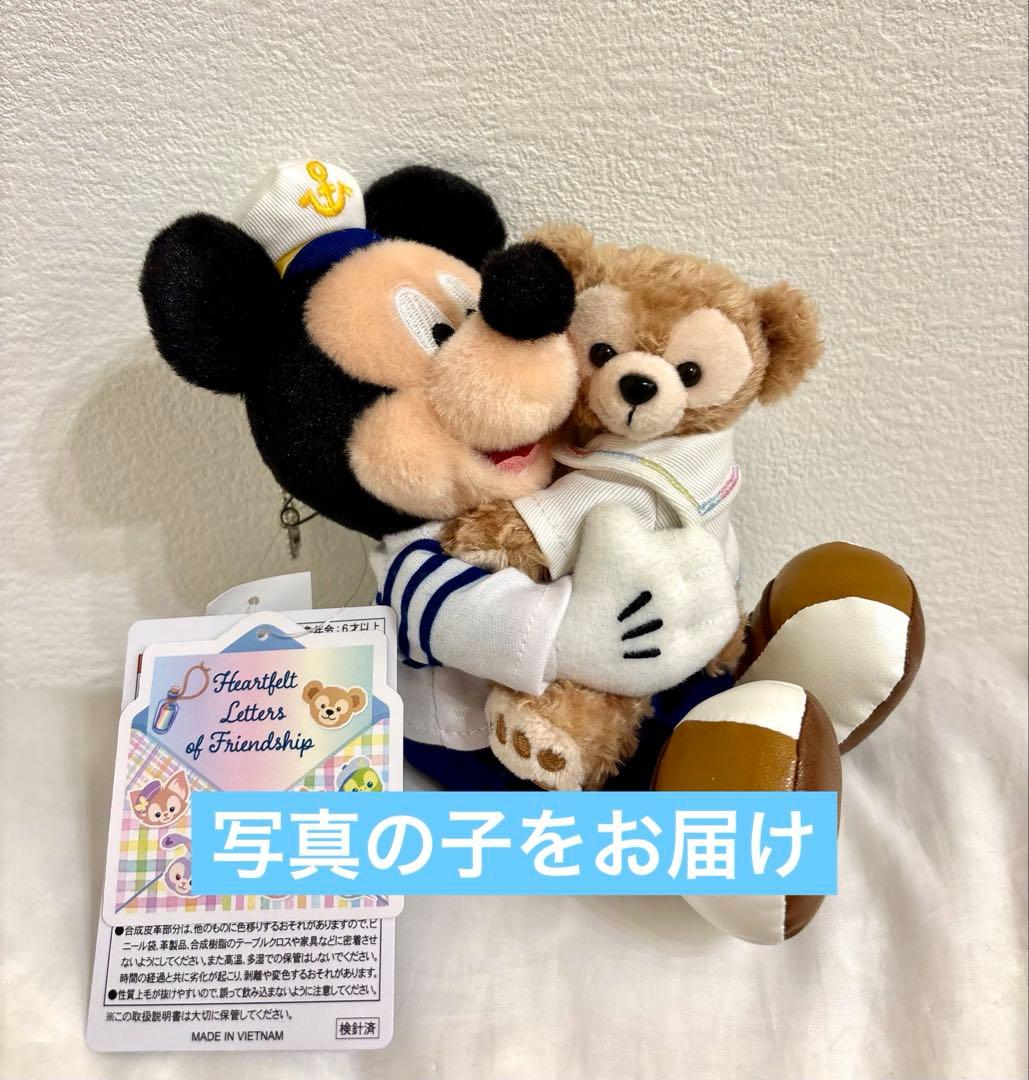 ぬいぐるみバッジ ミッキー ダッフィー ハートフェルトレターズオブ
