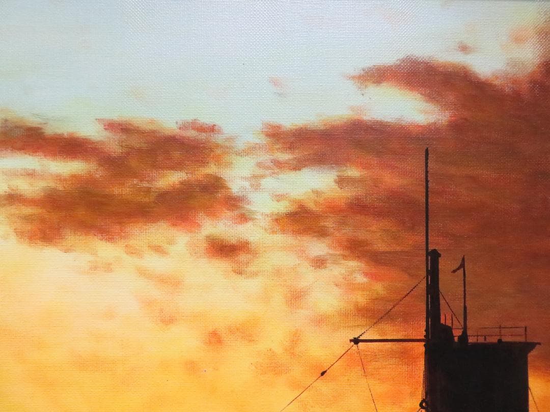 ◇ 荻島秀峰 「釧路港」 油彩 F8号 愛知県出身 伊豆美術協会会員