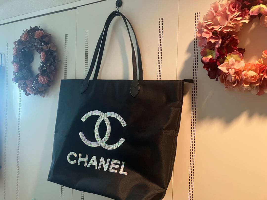 最終価格　CHANEL COCOロゴ バッグ 黒 ノベルティ　ラインストーン