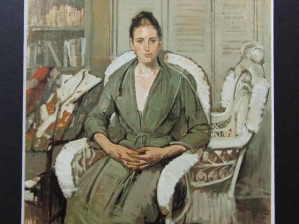 小磯良平、【外国婦人】、希少な大判額装用画集より、美品、新品額装付