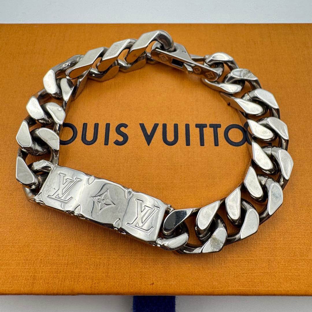 美品 ルイヴィトン　コリエ　チェーン　ブレスレット　シルバー　モノグラム　LV
