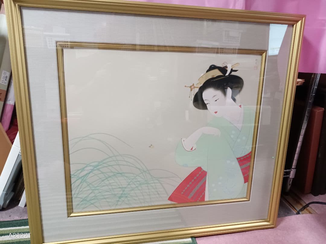 上村松園作　シルクスクリーン\