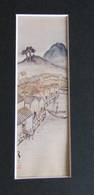 竹久夢二、【海ぞひ】、希少な大判額装用画集より、美品、新品額装付