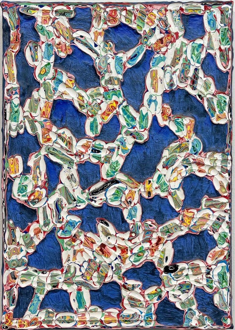 蛇目 2016年作 アクリル作品 抽象画 サイン入