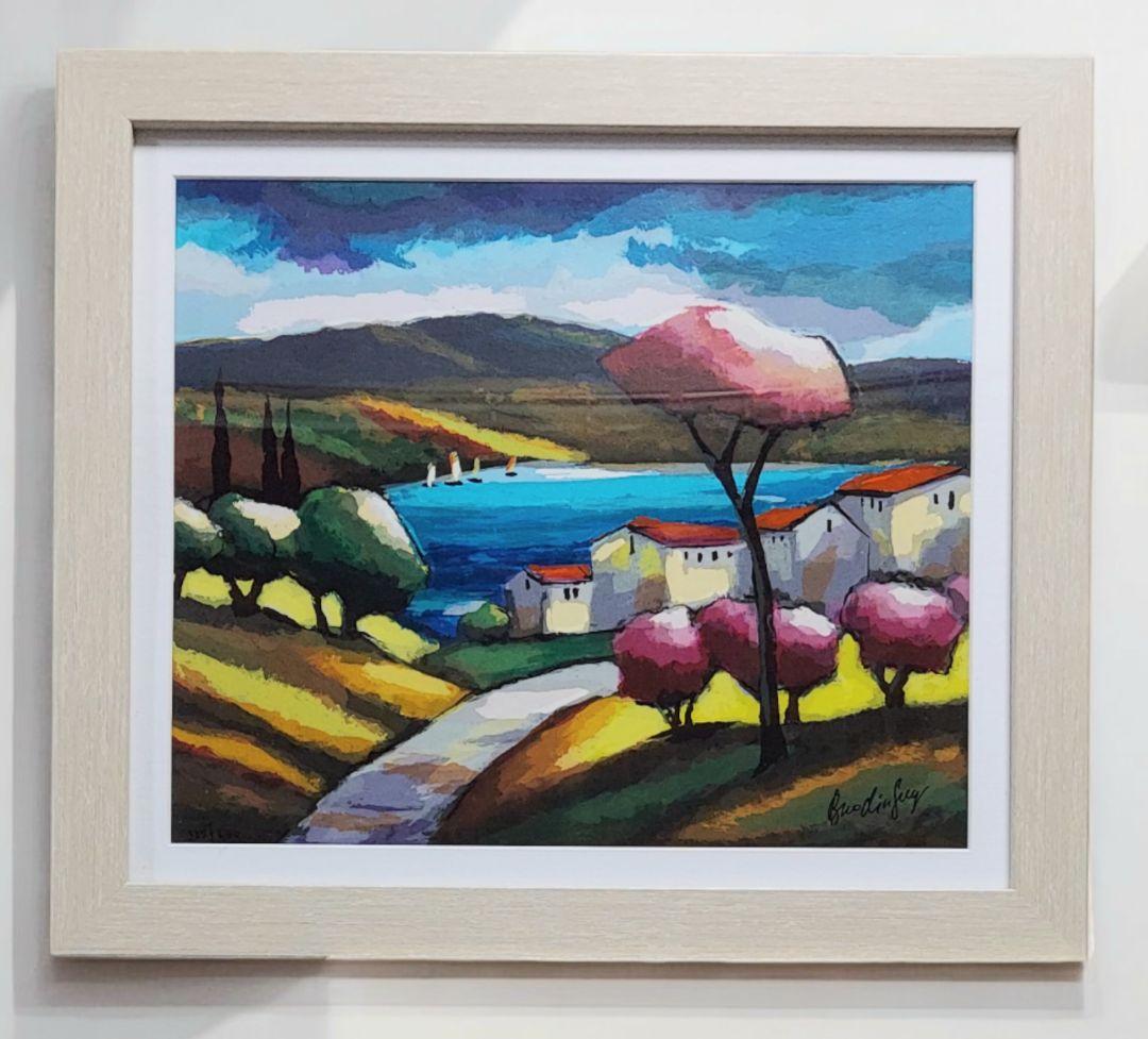 油彩画 「妙高山・春」鳥居敏文 P30号】good blue(call) 油絵 oil