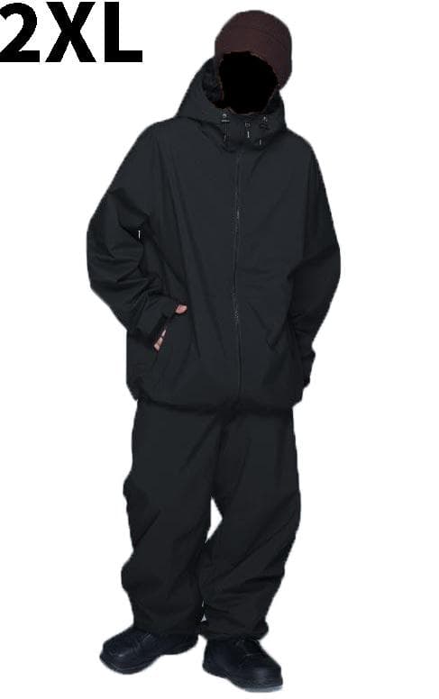 25-26スノーボード ウェア/上下セットアップ/メンズ/黒/2XLサイズ