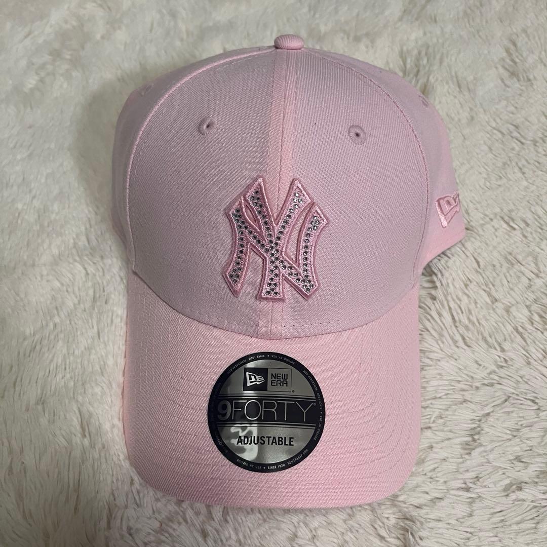 新品タグ付き ニューエラ　9FORTYRHINESTONE ドジャースピンク