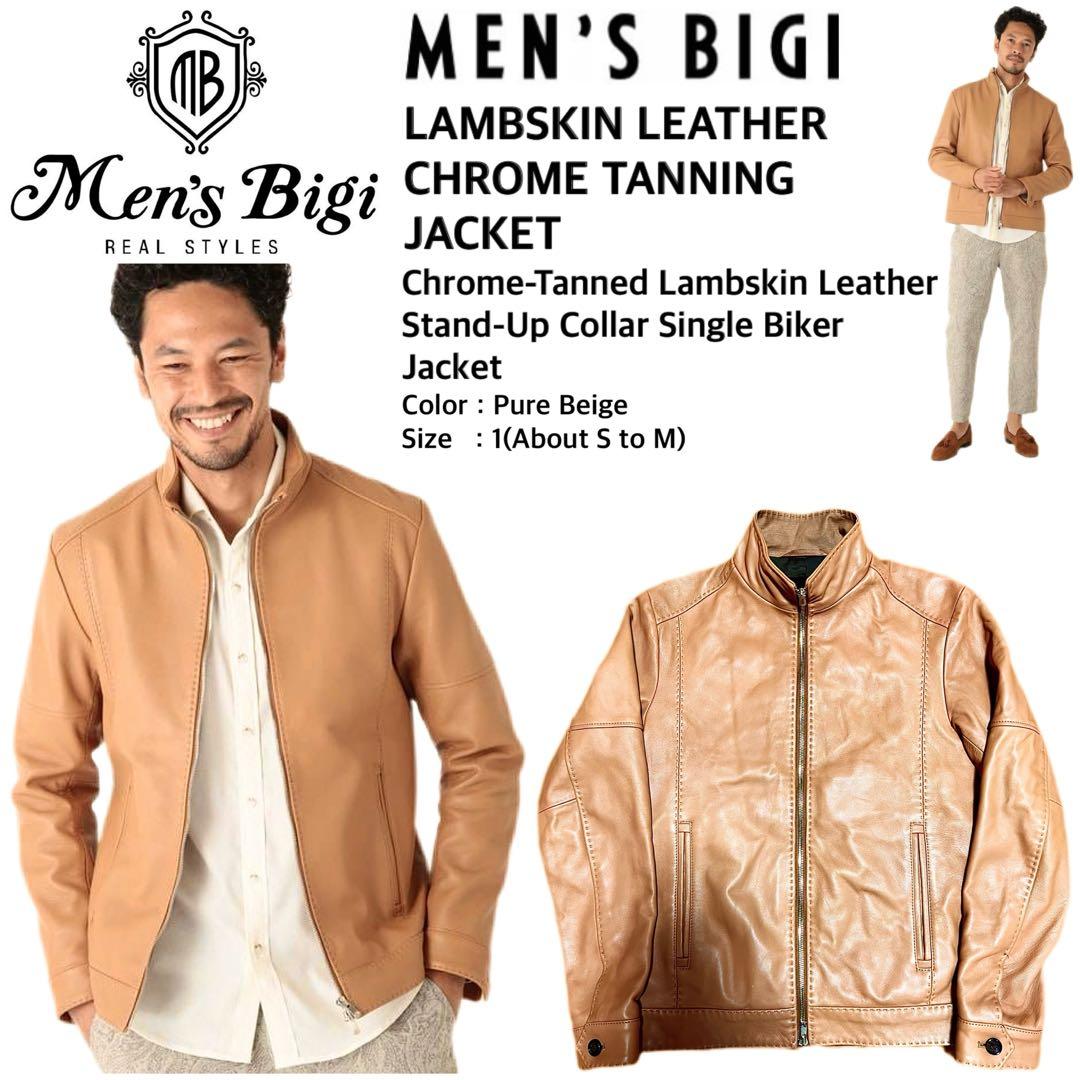 定価5.1万 メンズビギ 最高級ラムレザークロームタンニングジャケット 1/SM MEN'S BIGI（メンズビギ）の「ラムレザークロームタンニングジャケット