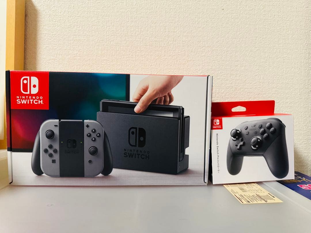 Nintendo Switch 本体 グレー Joy-Con 純正プロコンセット