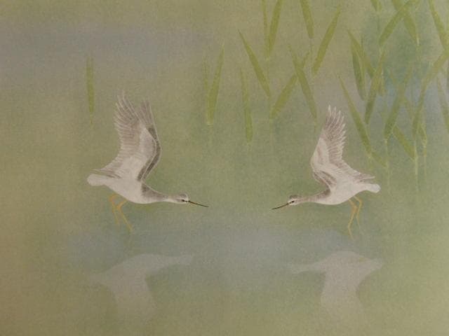 上村淳之、【鴫（春）】、希少な額装用画集より、新品額装付