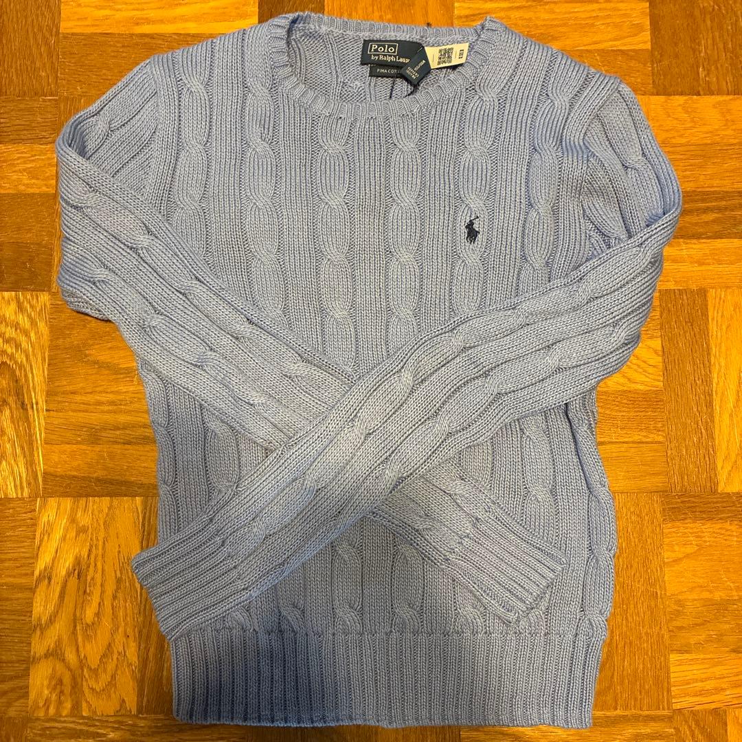 Polo by Ralph Lauren 薄い青 ケーブルニットセーター XS