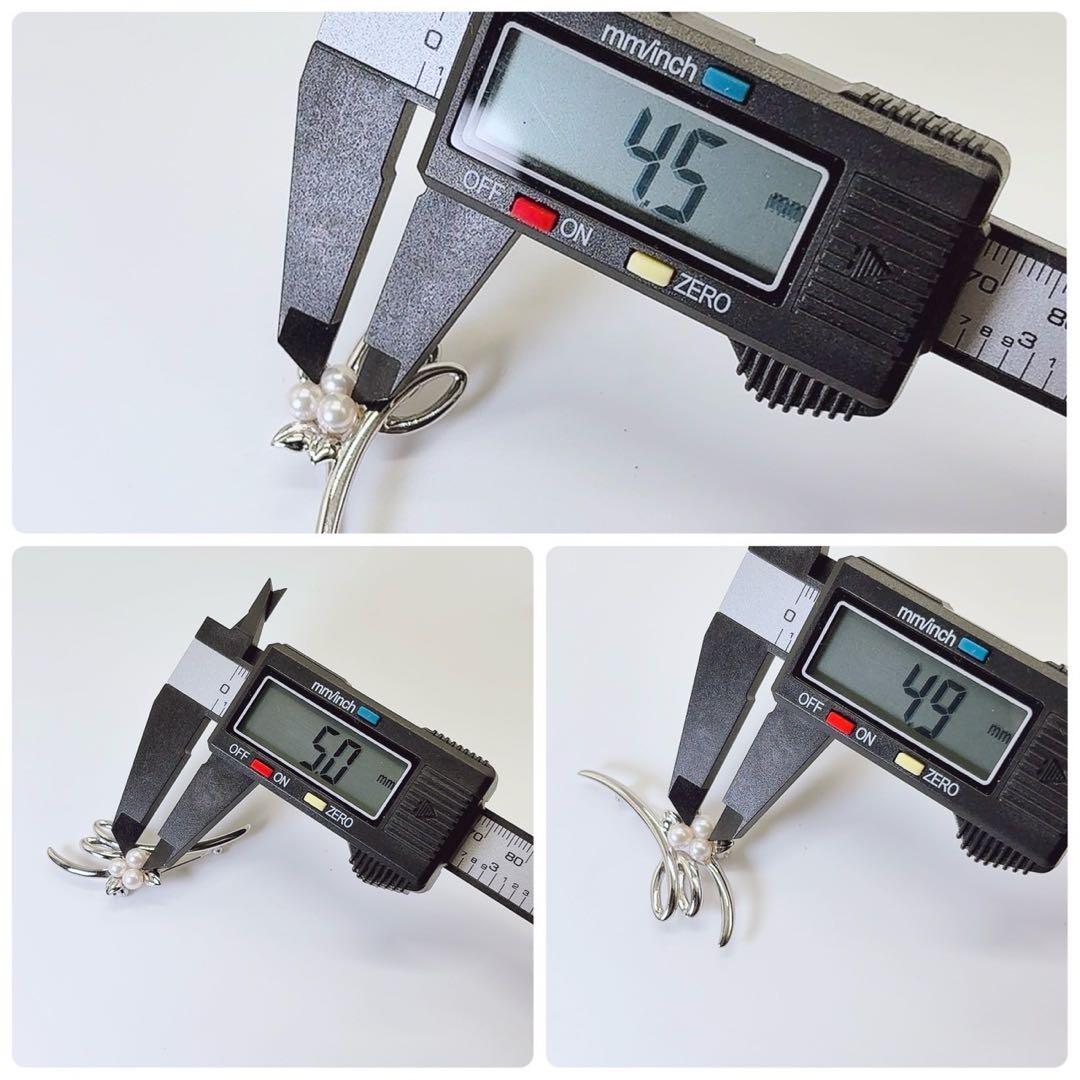 希少 ミキモト パール ブローチ アコヤ 4.5〜5.0mm NHK シルバー