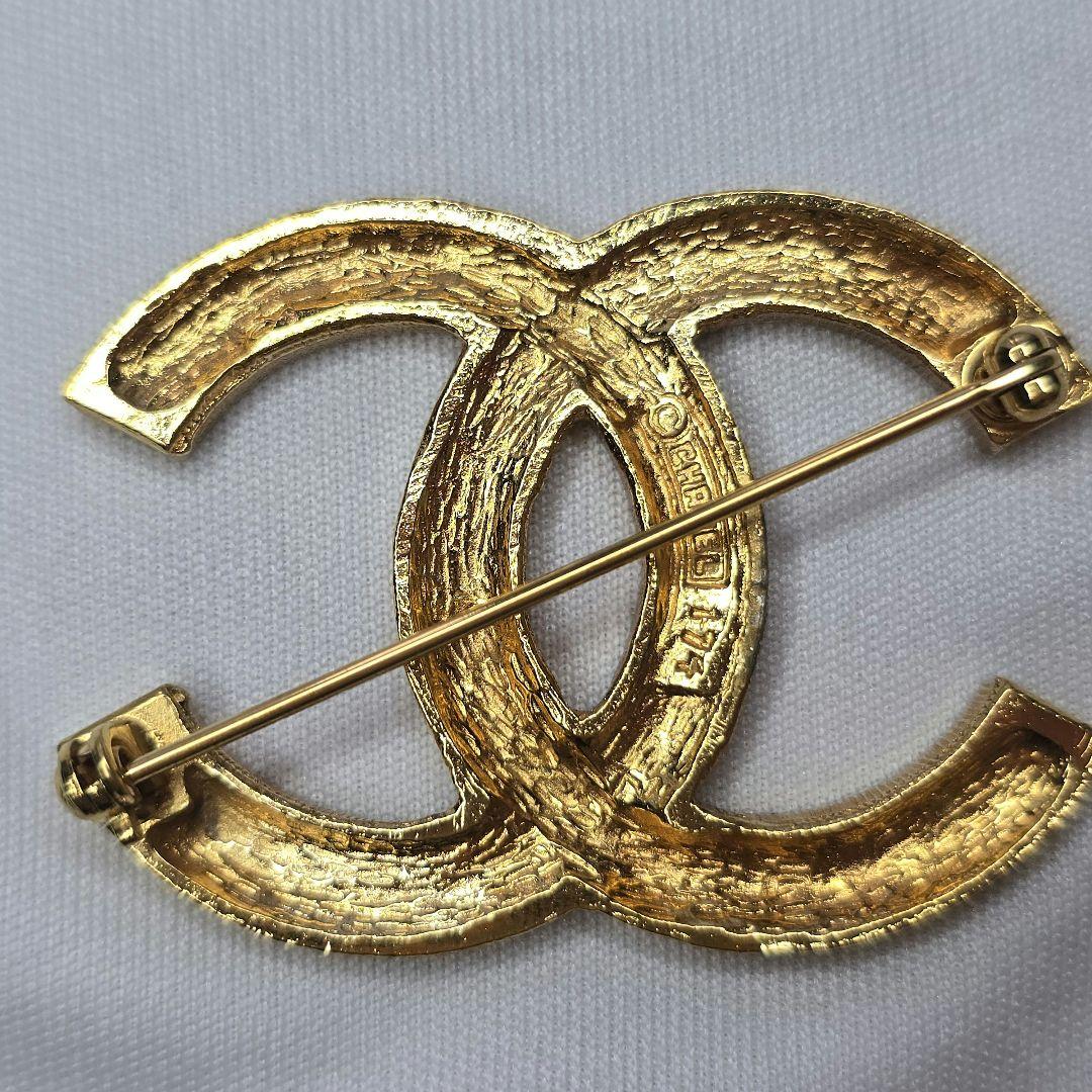 シャネル ブローチ ココマーク ラインストーン ゴールドカラー