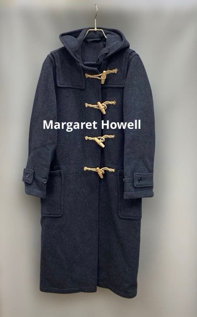 N305◯ 美品 マーガレットハウエル ダッフルコート ロング ダークグレー