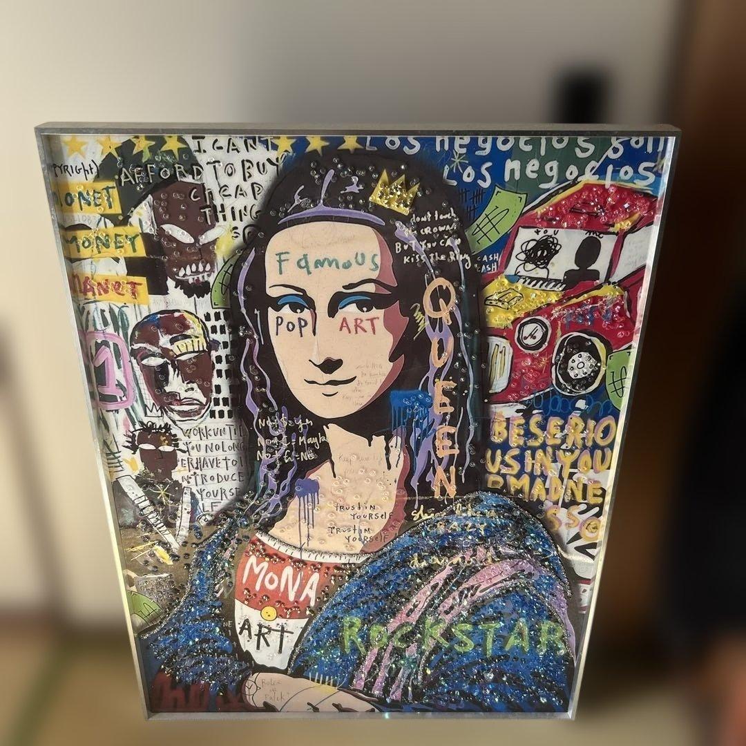 ポップアート モナリザ 絵画 A4 モナリザ パロディ 名画 レオナルド•ダ•ヴィンチ ポップ アート