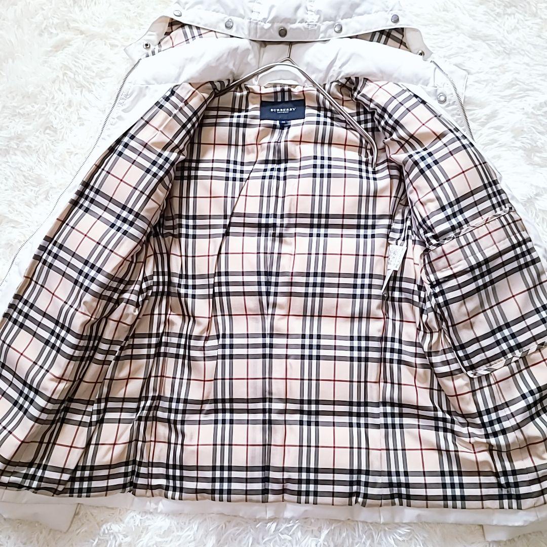バーバリーロンドン ダウンジャケット 白 ノバチェック 刻印 美品
