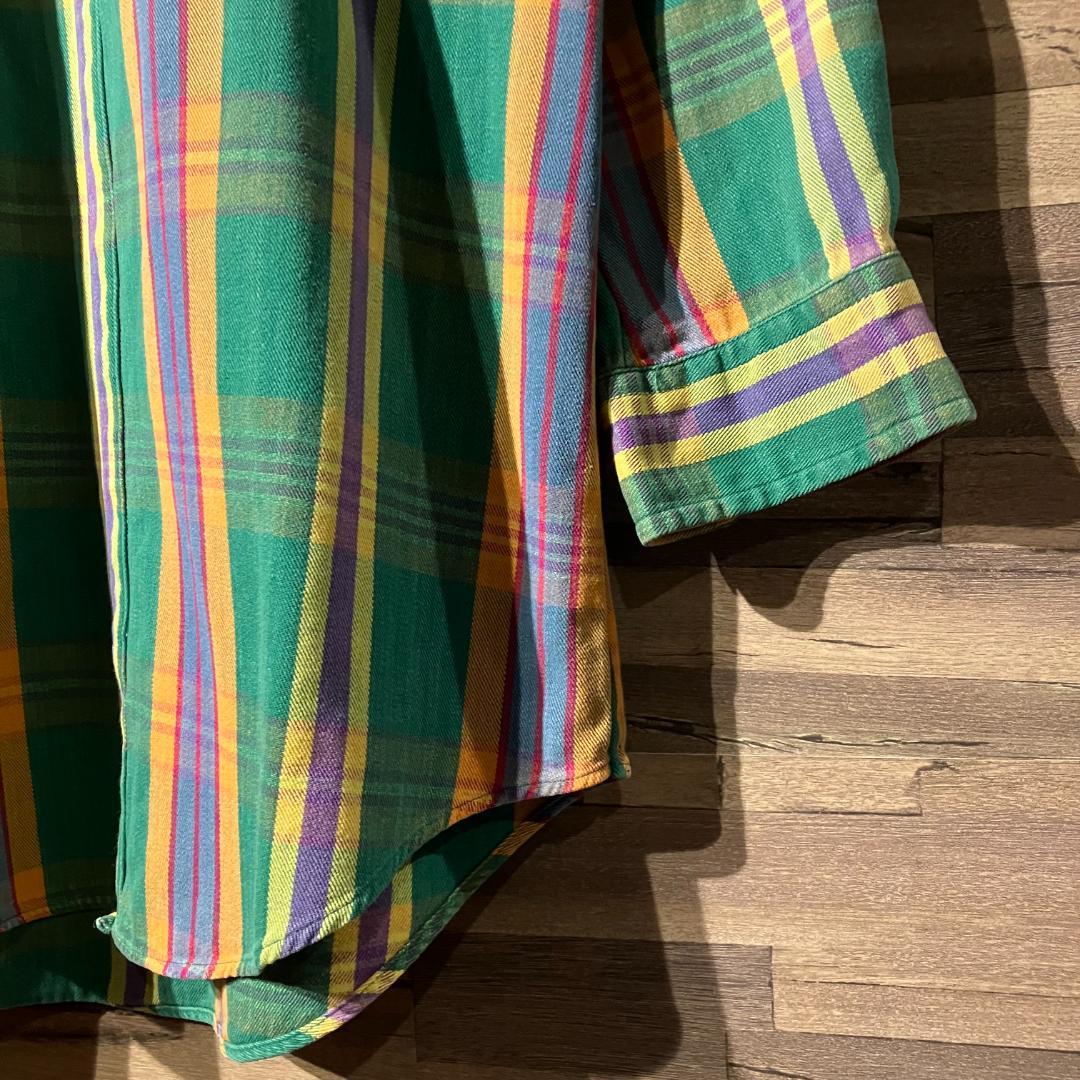 ラルフローレン チェック柄長袖シャツ ボタンダウンシャツ/プル