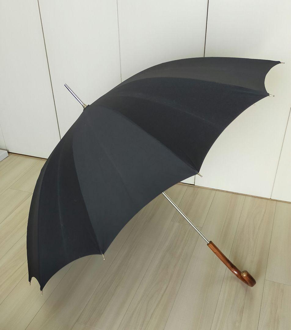Y’s YOHJI YAMAMOTO ブラック 長傘 ウッドハンドル 12本骨