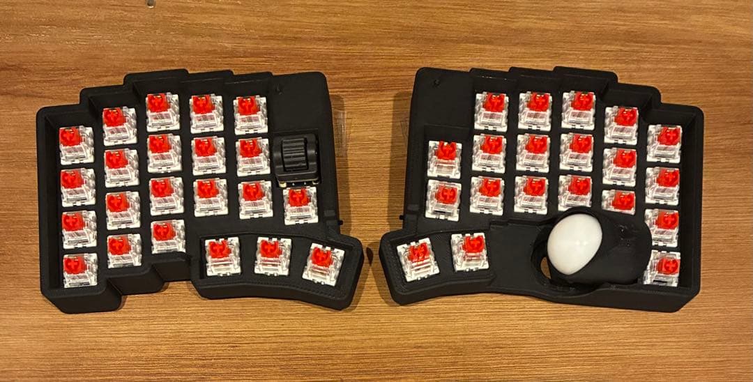 自作キーボード roBa ブラック 完成品 ちょいカスタム