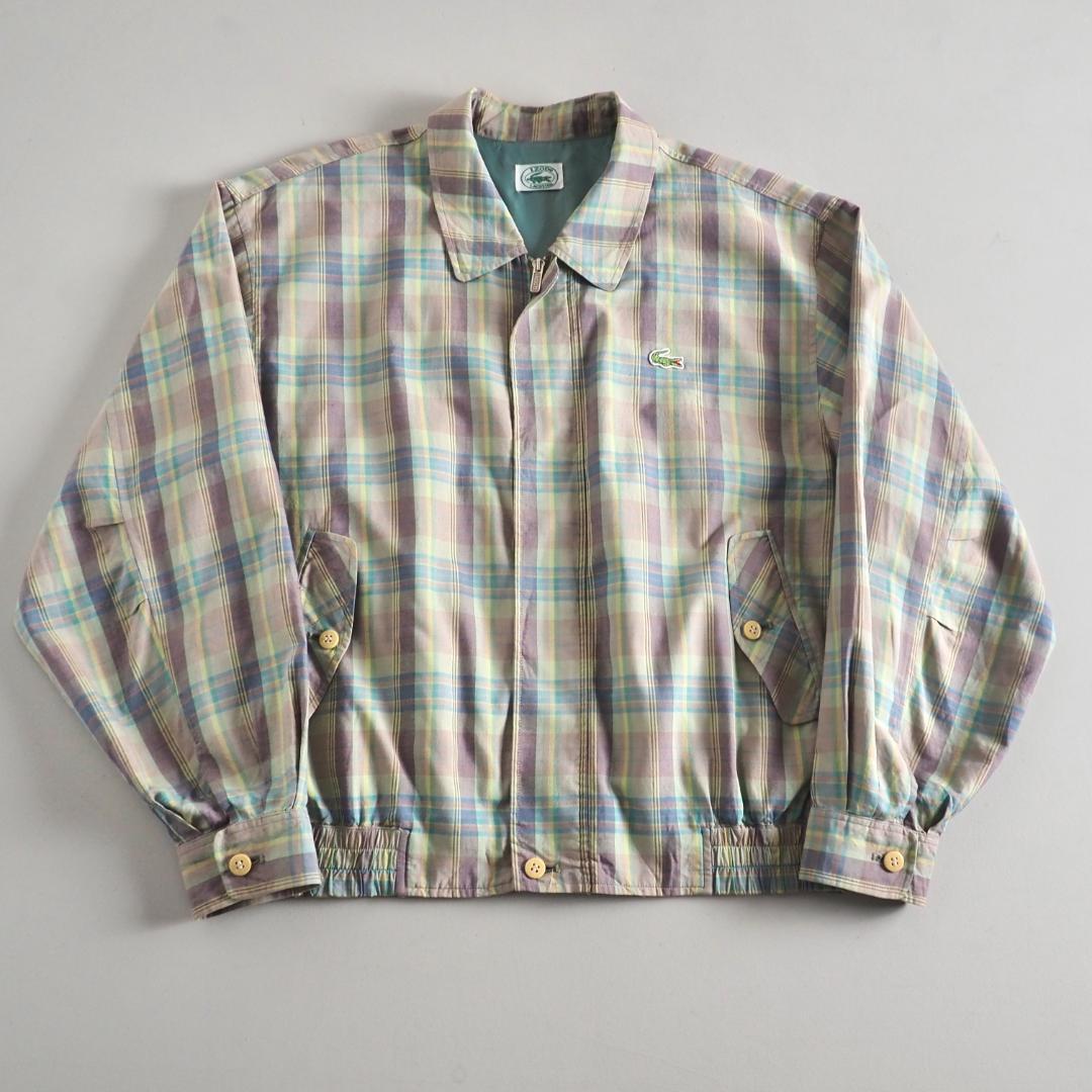 ラコステ　ブルゾン　スイングトップ　チェック柄　ワニ刺繡　ジップアップ　美品