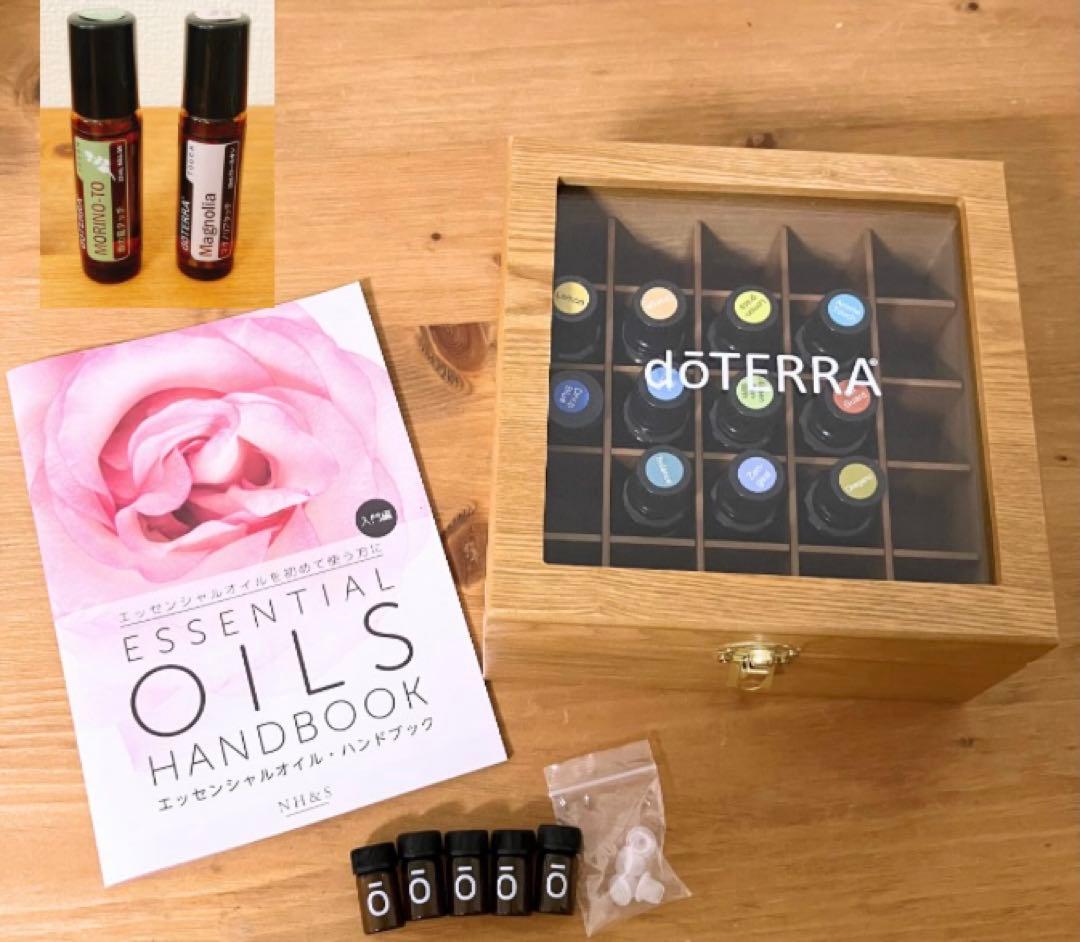 doTERRA エッセンシャルオイル11本＋ロールオン2本・木箱とハンドブック付