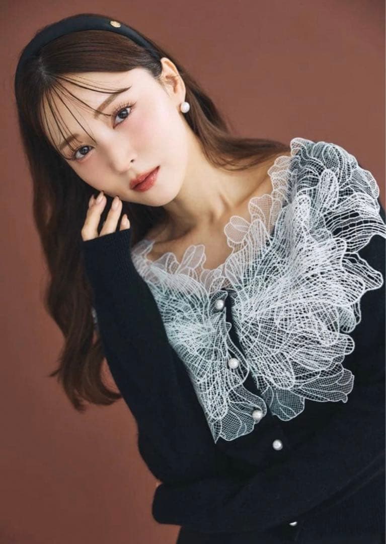 polaura ポローラレース フリルカーディガン