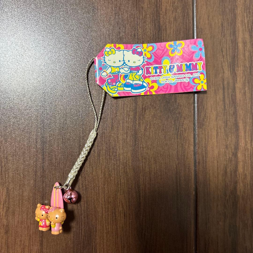 日焼けキティ&ミミィ ストラップ サーフィン 根付け 新品未使用品