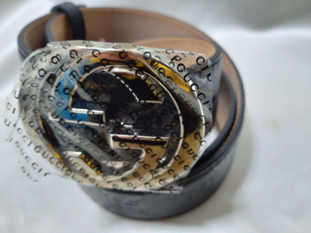 新品未使用品　GUCCIグッチシマレザーインターロッキングG バックルベルト９０