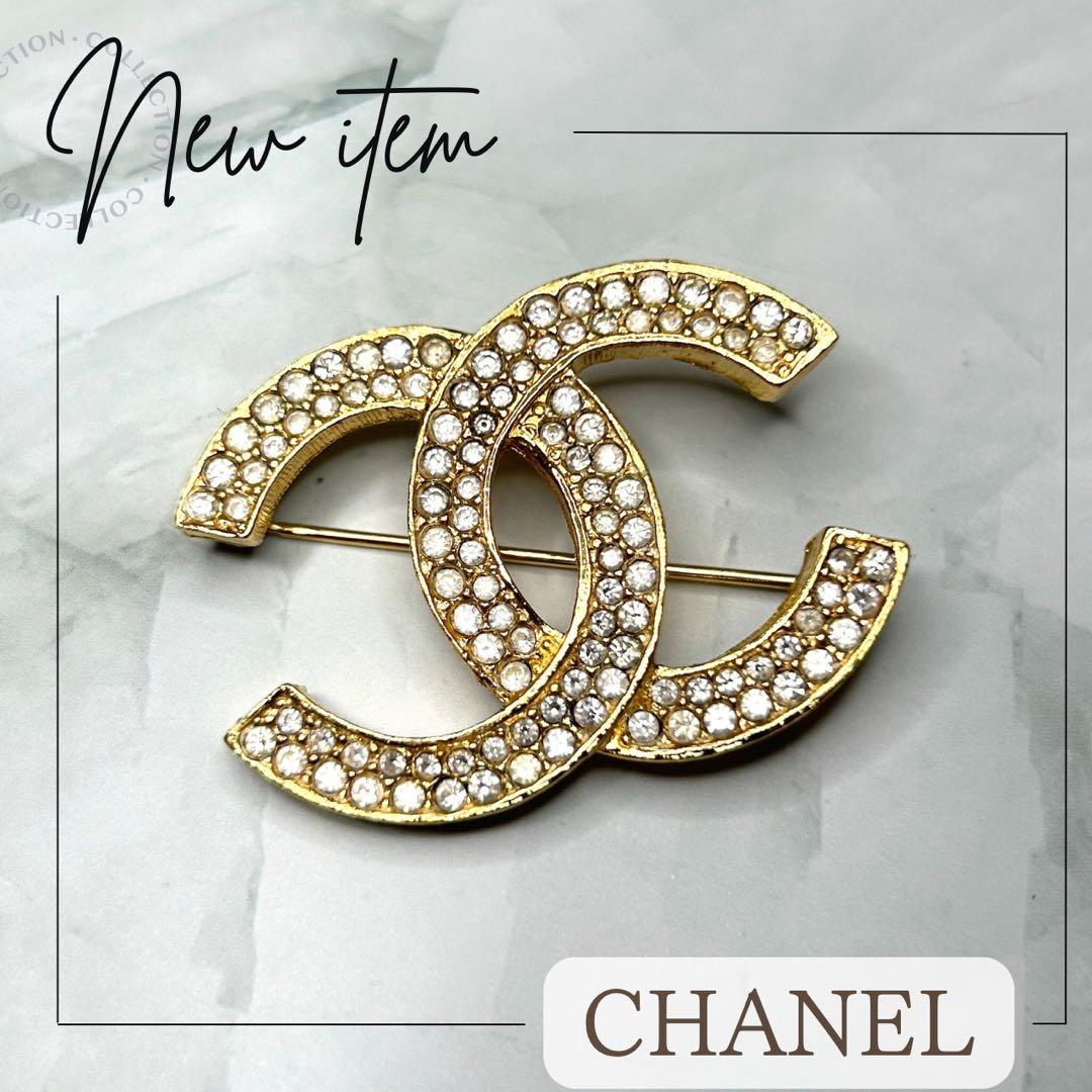 CHANEL シャネル ココマーク ラインストーン ヴィンテージ ブローチ