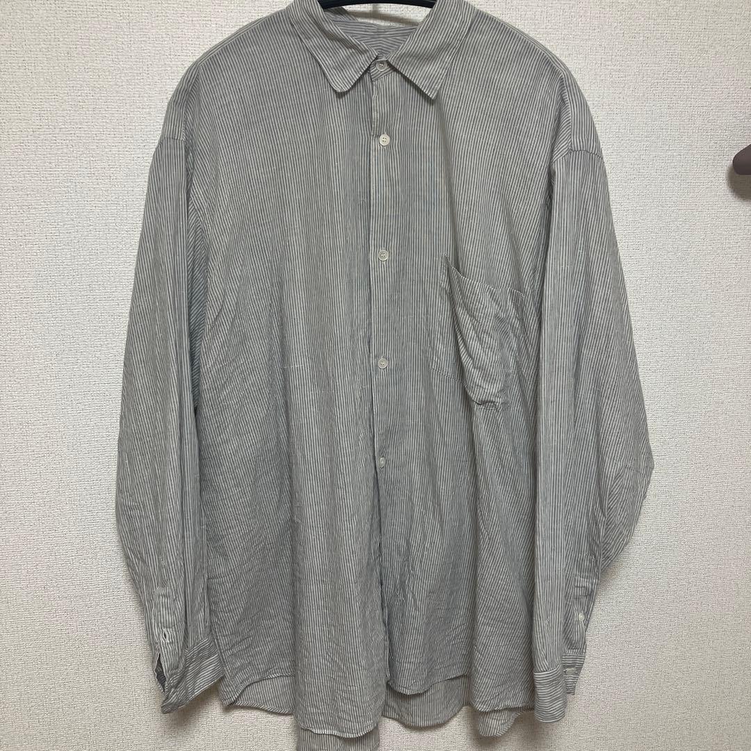 comoli 24SS/KHADIコットン ストライプシャツ