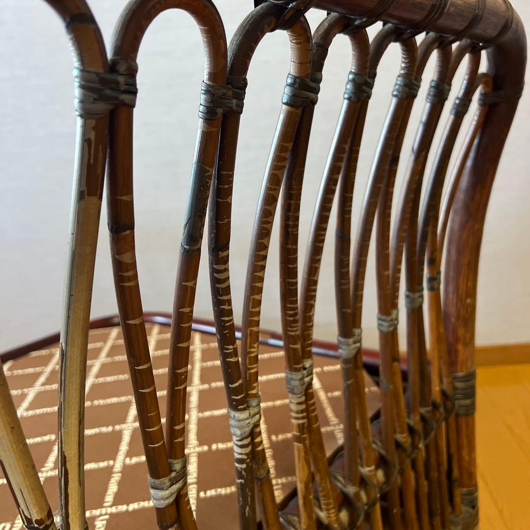 YAMAKAWA ラタン 籐 ヴィンテージ アンティーク 椅子 コーナー ④