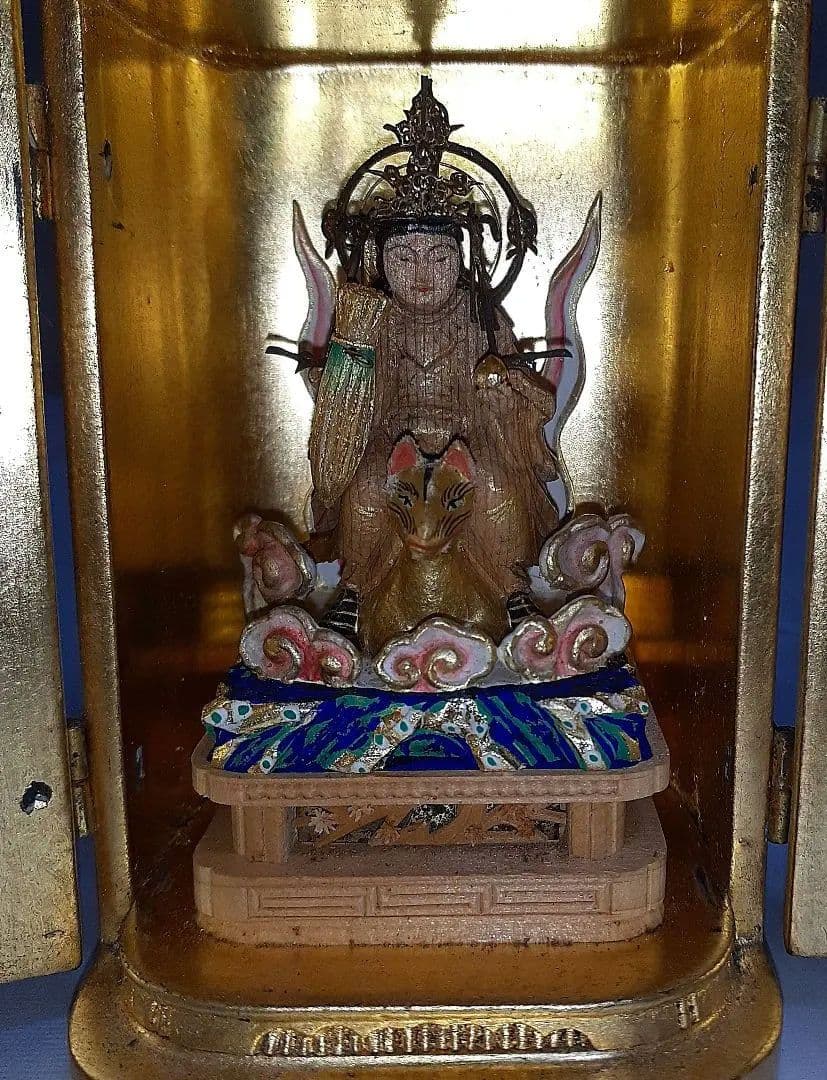 レア　稲荷神像　仏像　厨子　F