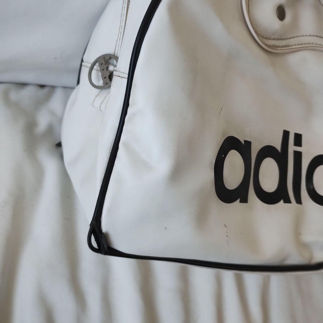 80s adidas アディダス エナメル ボストンバッグ ホワイト - メルカリ