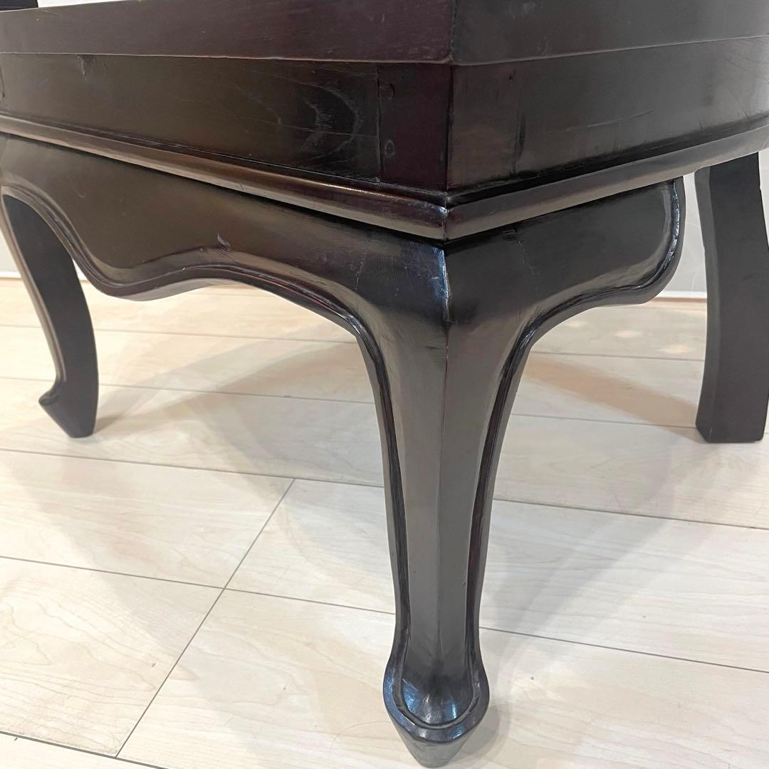 希少・美品】唐木家具 天然木 曲木 猫脚 彫刻 アンティーク 肘掛け