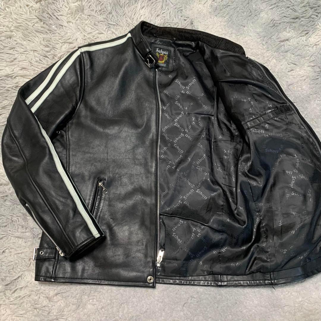 美品 SCHOTT ショット クラシックレーサー レザージャケット シングル