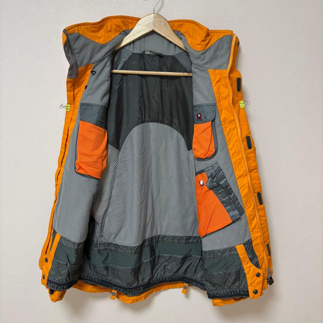 SALOMONサロモン】ナイロンスキージャケット オレンジ 旧ロゴ M～L