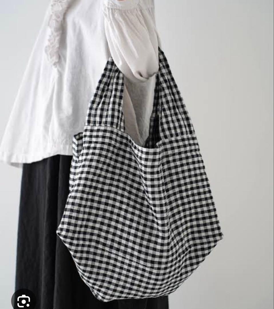 【新品】nest Robe ネストローブ　リネンギンガム超撥水バッグ