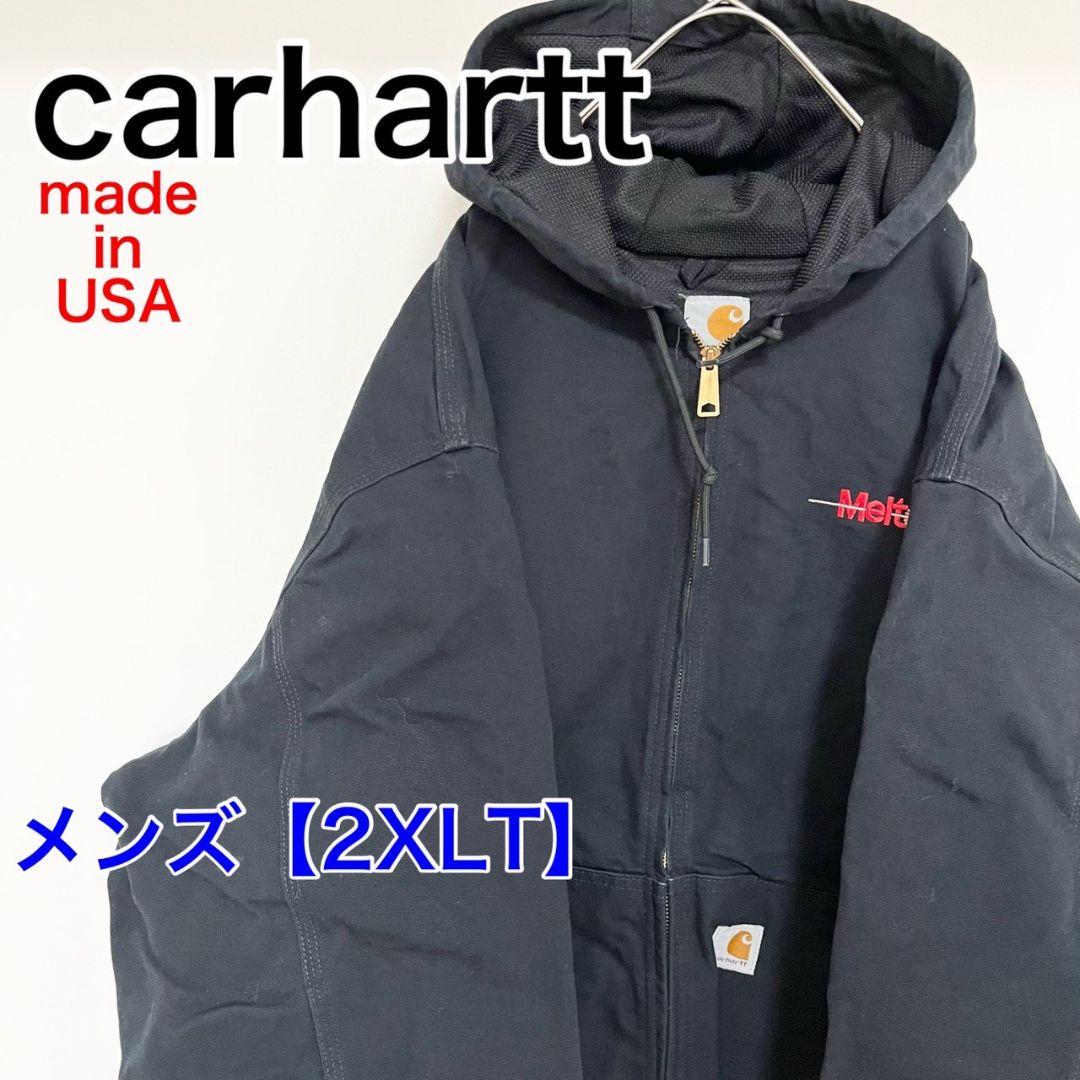 YBF25【USA製】Carhartt　アクティブジャケット【メンズ2XLT】黒