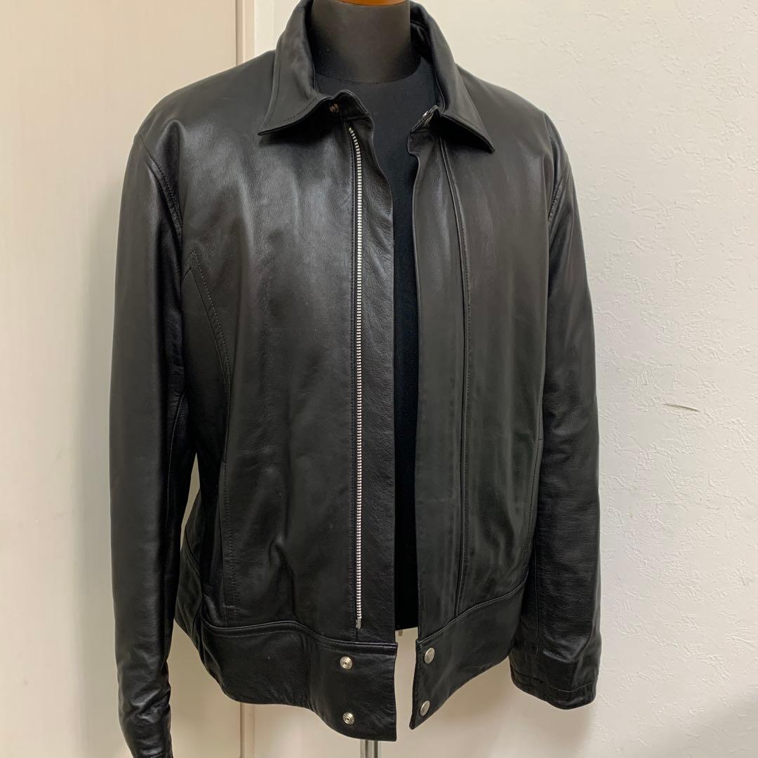 〇ARISTRIST アリストトリスト ロゴ レザー ブルゾン ブラック