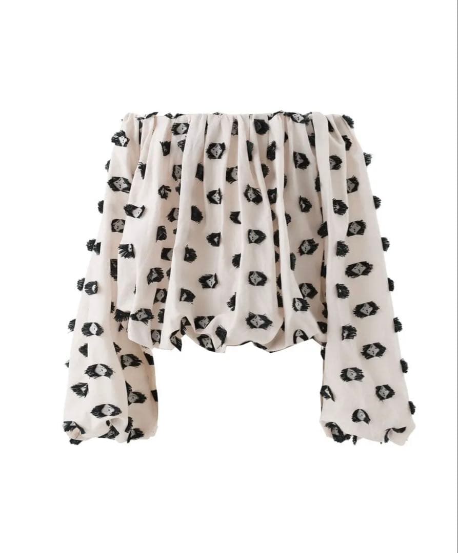 シーニュ cygne オフショルジャガードブラウス Daniele　ベージュ