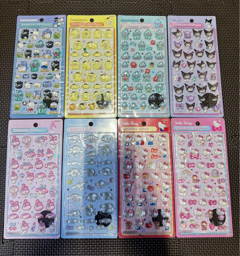 正規品 サンリオボンボンドロップシール 第1弾 8枚コンプリート サンスター文具 新品 マイメロディ サンリオキャラクターズ グッズ