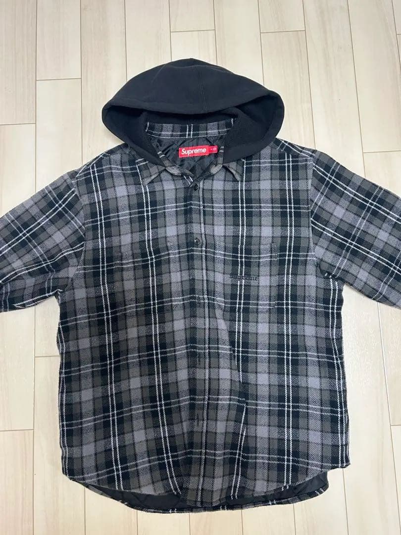 Supreme フード付きチェックジャケット